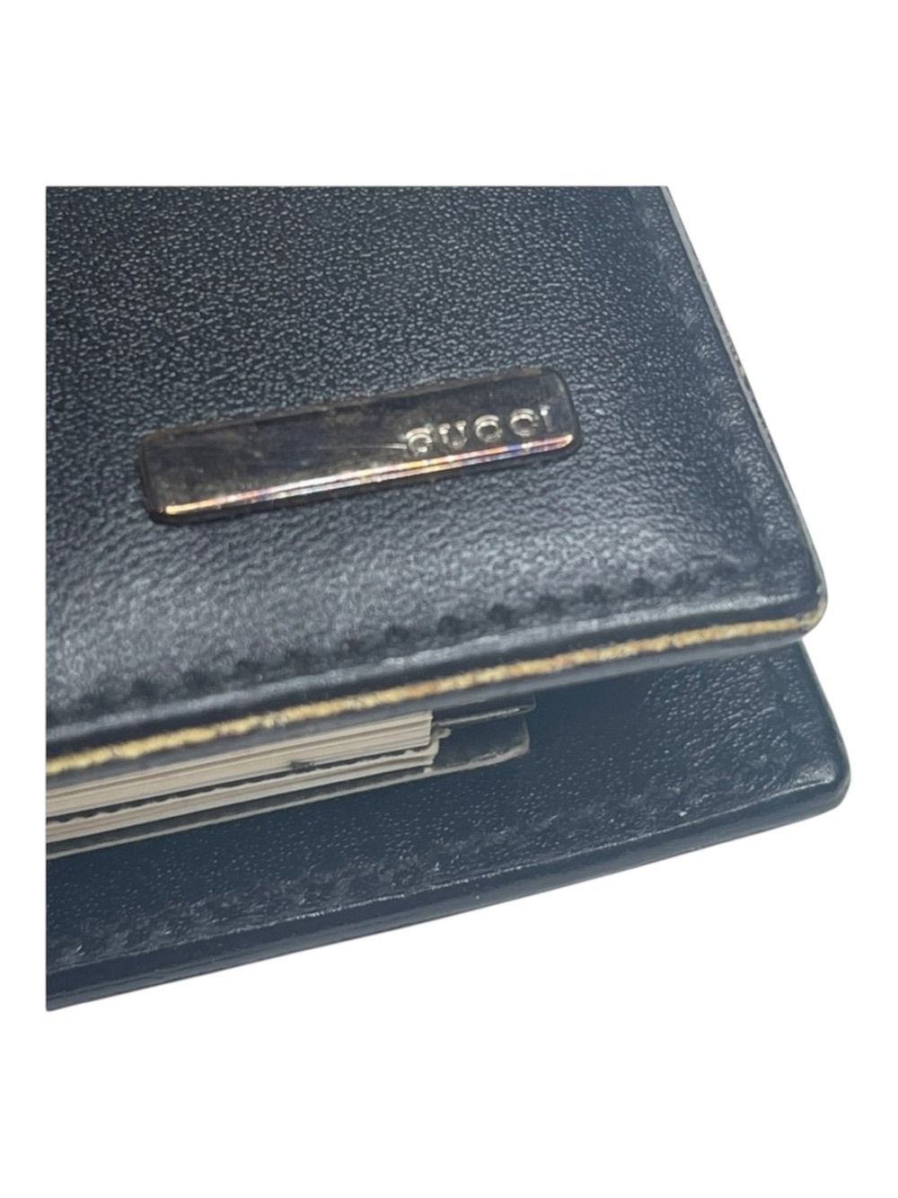 Vintage: Gucci ♛ Small Leather Daily Organizer Book ♛ Gold Logo Hardware Plaque - Picture 4 of 16